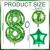 101.6cm/40in Green Pixel Number Balloon, Large Star & Round Shapes Foil Balloon for Boys Girls Kids Game Themed Birthday Party Decorations (Number 8) view 2