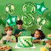 101.6cm/40in Green Pixel Number Balloon, Large Star & Round Shapes Foil Balloon for Boys Girls Kids Game Themed Birthday Party Decorations (Number 8) view 3
