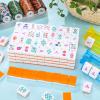 Arrowbash 160 Pcs Floral American Mahjong Set 1.2 Inch Flower Mahjong Tiles Set Orange Back Melamine Hand Carved Pattern for Adult Mah Jong Tabletop Games Mah Jong Lovers Tiles Only(Orange,Stylish) view 4
