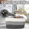 Acellegic 2 Pcs Large Cotton Rope Storage Baskets Rectangle Woven Blanket Basket with Handle 22" x 17" x 12" Baby Laundry Nursery Blanket for Living Room Cushions Toy Dirty Clothes(Gradient Grey) view 4