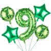 101.6cm/40in Green Pixel Number Balloon, Large Star & Round Shapes Foil Balloon for Boys Girls Kids Game Themed Birthday Party Decorations (Number 9) view 1