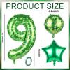 101.6cm/40in Green Pixel Number Balloon, Large Star & Round Shapes Foil Balloon for Boys Girls Kids Game Themed Birthday Party Decorations (Number 9) view 2