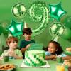101.6cm/40in Green Pixel Number Balloon, Large Star & Round Shapes Foil Balloon for Boys Girls Kids Game Themed Birthday Party Decorations (Number 9) view 3