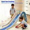 Flexible Race Track for Easter Kids 15 FtMonster Truck Tracks Track with 4 Die-Cast Cars & 8 Suction CupsFlex Track Compatible with Hot Wheels & 1:64 CarsPortable Rolls Up Race Tracks  3+ (Blue) view 2