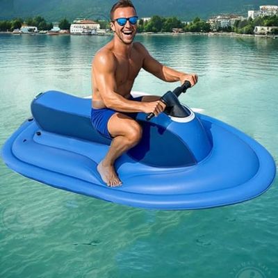 2025 Inflatable Motor Boat with 500W Underwater Scooter - 130 Min Runtime, 10 Speed Modes, 330lb Capacity, Dual Stabilizing Fins, Saltproof for Ocean & Pool Use