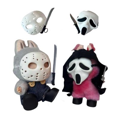 Two Sets Of 17cm Halloween Doll Outfits With Spooky Mask Accessories 17cm Halloween Adorable Halloween Fashion Dolls