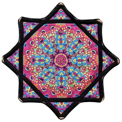 Wenhuyaoo Flow Star Spinning Cloth, Flowstar Spinning Octagonal Cloth, Sided Print Fingertip Rotating Juggling Toy, Spin Fingertip Toy for Beginners and Advanced(Style 3)