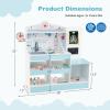 KOTEK Kids Doctor Play Set with 24 PCS Accessories, Wooden Medical Station with Eye Chart, ECG Monitor, X-Ray Film, Pretend Play Hospital Center for Toddlers, Toy Doctor Kit for Girls Boys (Blue) view 3