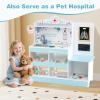 KOTEK Kids Doctor Play Set with 24 PCS Accessories, Wooden Medical Station with Eye Chart, ECG Monitor, X-Ray Film, Pretend Play Hospital Center for Toddlers, Toy Doctor Kit for Girls Boys (Blue) view 4