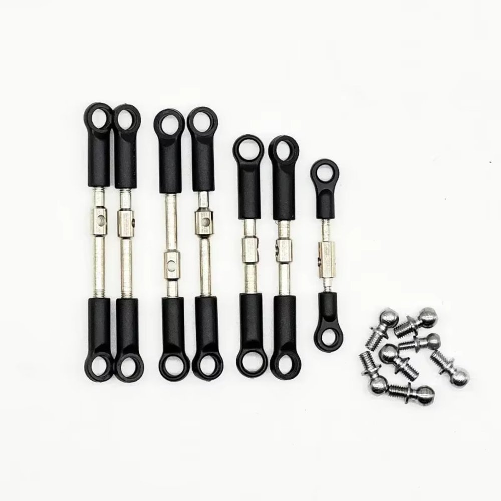Rc Upgrade Parts For Wltoys 144001 144002 144010 124016 124017 124018 19 7Pcs Front Rear Tie Rod Linkage Servo Link Rod Set RC Car Spare Parts(B)