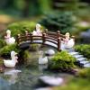 50 Set Mini Gooses Resin Tiny Gooses Figurine with Bows and Glue for Small Desk Goose Gift Decor for Cake Topper, DIY Crafts, Micro Landscape Ornaments, Miniature Geese Animal Statues to Hide(Pink) view 2