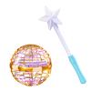 ATHLERIA Gold Flying Orb Ball with Wand,Hand Controlled Mini Drone Helicopter Hover Boomerang with 360 Rotating and RGB Lights - Cosmic Globe Spinning Interactive Toys Indoor Outdoor view 1