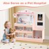 KOTEK Kids Doctor Play Set with 24 PCS Accessories, Wooden Medical Station with Eye Chart, ECG Monitor, X-Ray Film, Pretend Play Hospital Center for Toddlers, Toy Doctor Kit for Girls Boys (Pink) view 4
