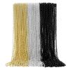 SWANUCKY 150 Pcs New Year Beads, 33-Inch Gold Silver Black Plastic Bead Necklace Bulk, Suitable for Party Favors, Festive Decorations, Parade Throws, Christmas and Carnival view 1