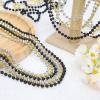 SWANUCKY 150 Pcs New Year Beads, 33-Inch Gold Silver Black Plastic Bead Necklace Bulk, Suitable for Party Favors, Festive Decorations, Parade Throws, Christmas and Carnival view 2