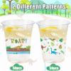 100 Pcs Dinosaur Cups, 12oz Dinosaur Plastic Clear Disposable Drinking Cups Dino Theme Tumbler for Dino Birthday Party Supplies Decorations view 4