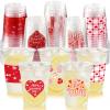 100Pcs Valentine's Day Party Decoration Cups, 12oz Pink Red Valentine's Day Heart Disposable Clear Plastic Cup for Valentines Day Birthday Wedding Drinkware Beverage Drinks Party Decor Supplies view 1