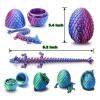 3D Printed Dragon Eggs with Dragon Inside,Cool Stuff Fun Gifts,Mini Dragon Egg Set Articulated Crystal Dragon Fidget Toy for Adults Teens Boy Gifts (2Pcs Dragon Eggs) view 2