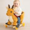 Toddler Rocking Horse Ride-on Toy 2-in-1 Convertible Rocker Pull Cart with Detachable Wheels, Music Player Safety Belt, Early Learning Baby Ride on Birthday Gift for 1-3 Year Old Boys Girls view 1