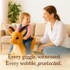 Toddler Rocking Horse Ride-on Toy 2-in-1 Convertible Rocker Pull Cart with Detachable Wheels, Music Player Safety Belt, Early Learning Baby Ride on Birthday Gift for 1-3 Year Old Boys Girls view 4