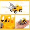 144 Pcs Construction Party Favors Engineering Trucks Small Digger Truck Toys Christmas Gifts Pull Back Vehicles Mini Excavator Toy Car Set for Kids Birthday Boys Girls Stocking Stuffers (Full Set) view 3