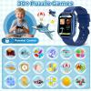 Kids Game Smart Watch 1.54" HD Touch Screen, 30+ Educational Games, Camera, Pedometer, Alarm, MP3 Player, Torch, Auidobook, Learn Card,Time Tools, Parental Control, Wrist Watch for Boys Girls (Blue) view 3