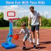 AOSPHYS Toddler Basketball Hoop Indoor Outdoor - Height Adjustable 27.6-54 Inches (5 Slots), Kids Basketball Hoop with 4 Inflatable Balls & Pump, Safe Toddler Toys for 1-6 Year Old Boys Girls view 2