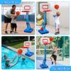 AOSPHYS Toddler Basketball Hoop Indoor Outdoor - Height Adjustable 27.6-54 Inches (5 Slots), Kids Basketball Hoop with 4 Inflatable Balls & Pump, Safe Toddler Toys for 1-6 Year Old Boys Girls view 4
