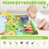 Baby Musical Play Mat,Early Educational 3 in 1 Floor Piano Drum Animal Play Blanket Montessori Sensory Musical Learning Toys,Baby 1-3 Birthday (Green Farm Pattern-35.4"*27.5 ") view 2