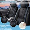 VIUDMEK Full Set Car Seat Covers for Volkswagen Touareg 2 2008-2009 Leather Seat Covers Waterproof Front Seats&Rear Car Seat Protectors Breathable Seat Cover Black&Blue view 3