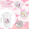 100 Pieces Butterfly Plastic Cups, 12 Oz Butterflies Floral Plastic Clear Disposable Drinking Cups for Spring Summer Party Favor Birthday Wedding Party Supplies view 3