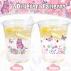 100 Pieces Butterfly Plastic Cups, 12 Oz Butterflies Floral Plastic Clear Disposable Drinking Cups for Spring Summer Party Favor Birthday Wedding Party Supplies view 4