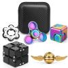 5PCS Fidget Toys Set for Adults, Sensory Pack with Fidget Chain, Infinity Cube, Fidget Spinner Cube, Orb Sphere, Metal Rainbow Spinner, Stress Relief Desk Gadget for Office, Christmas Birthday Gift view 1