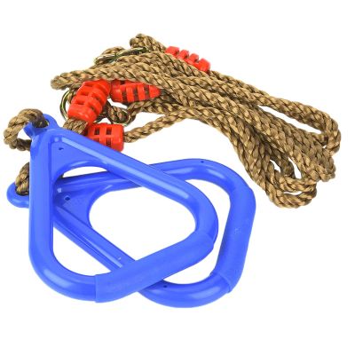 1 Pair Adjustable Plastic Children Gym Rings with Rope Fitness Exercise Hanging Rings (Blue)