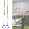 1 Pair Adjustable Plastic Children Gym Rings with Rope Fitness Exercise Hanging Rings (Blue) view 3