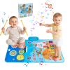 Baby Musical Play Mat,Early Educational 3 in 1 Floor Piano Drum Animal Touch 31.5"*19.6 " Play Blanket Montessori Sensory Musical Learning Toys,Baby Birthday (Blue Bear) view 1