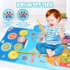 Baby Musical Play Mat,Early Educational 3 in 1 Floor Piano Drum Animal Touch 31.5"*19.6 " Play Blanket Montessori Sensory Musical Learning Toys,Baby Birthday (Blue Bear) view 3