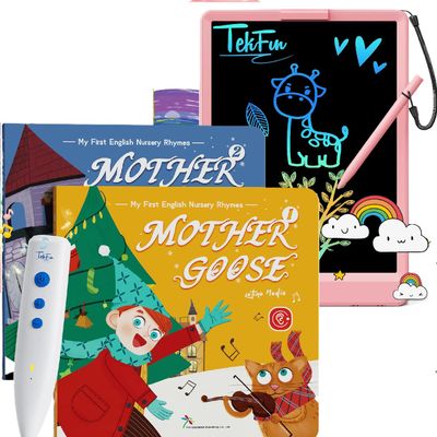 TEKFUN Talking Pen Books Set+ LCD Writing Tablet Doodle Board