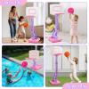 AOSPHYS Toddler Girl Basketball Hoop Indoor Outdoor - Height Adjustable 27.6-54 Inches (5 Slots), Kids Basketball Hoop with 3 Inflatable Balls & Pump, Safe Toddler Toys for 1-6 Year Old Boys Girls view 4