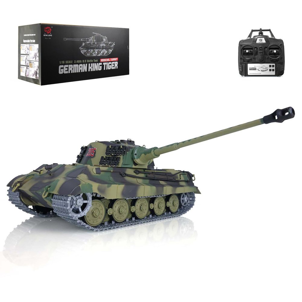 TOUCAN RC HOBBY 1/16 Henglong 7.0 Upgraded German King Tiger RTR RC Tank 3888A with 360 Turret
