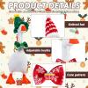 6 Set Holiday Desk Goose Outfits 7 inches Mini Goose Clothes Mini Knitting Hat & Bow Tie, Christmas, Halloween All Seasons Magnetic Desktop Goose Outfit, Decor Accessories for Desk Goose or Duck view 3