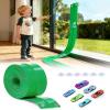 MATELOTI Flex Track 15 Ft Flex Race Car Track with 6 Toy Cars, Portable DIY Racetrack Compatible Diecast 1/64th Cars for Ages 3 Up with Suction Cups, Birthday Gifts for Boys(Green) view 1