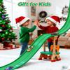 MATELOTI Flex Track 15 Ft Flex Race Car Track with 6 Toy Cars, Portable DIY Racetrack Compatible Diecast 1/64th Cars for Ages 3 Up with Suction Cups, Birthday Gifts for Boys(Green) view 4