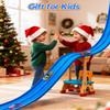 15 Ft Flexible Car Tracks for Kids Age 3 Up, Race Track with 12 Toy Cars, Hot Wheels Flex Track Compatible Diecast 1/64 Cars with Suction Cups, Birthday for Boys (Dark Blue) view 4