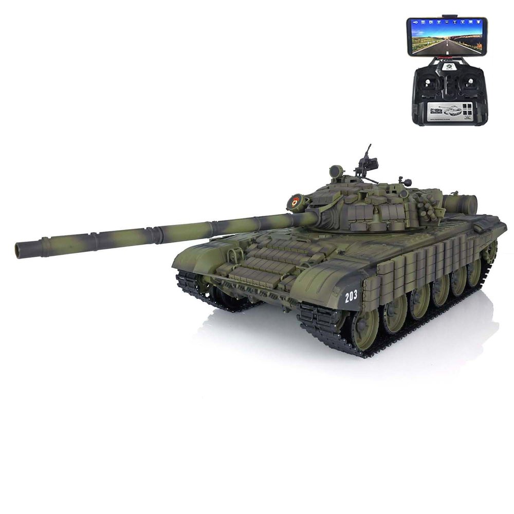 TOUCAN RC HOBBY 1/16 Henglong RC Tank 7.0 Plastic T72 Military Battle Tank FPV Steel Gearbox for Ages 14+