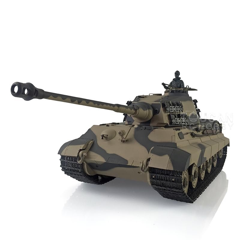 TOUCAN RC HOBBY 1/16 Henglong FPV 7.0 Customized King Tiger RTR RC Tank 3888A Barrel Recoil FPV