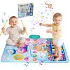 Baby Musical Play Mat,Early Educational 3 in 1 Floor Piano Drum Animal Play Blanket Montessori Sensory Musical Learning Toys,Baby 1-3 Birthday (Blue Princess Pattern-35.4"*27.5 ") view 1