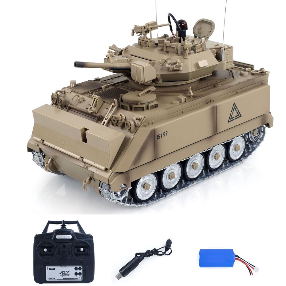 TOUCAN RC HOBBY 1/16 Pro Ver. 1/16 US M2412-A M113A1 MRV RC Armored Personnel Carrier RTR 3.0 IR Barrel Recoil Muzzle FlashTurret Rotation Metal Gearbox Remote Control Tank Model 14+
