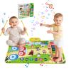 Baby Musical Play Mat,Early Educational 3 in 1 Floor Piano Drum Animal Touch 31.5"*19.6 " Play Blanket Montessori Sensory Musical Learning Toys,Baby Birthday (Forest Pattern) view 1