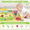 Baby Musical Play Mat,Early Educational 3 in 1 Floor Piano Drum Animal Touch 31.5"*19.6 " Play Blanket Montessori Sensory Musical Learning Toys,Baby Birthday (Forest Pattern) view 2